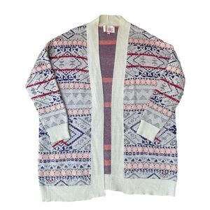 Skies Are Blue‎ Women's Cardigan Sweater Medium Geometric Aztec Western Cowgirl